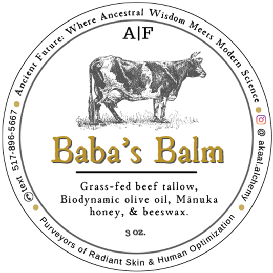 Baba's Balm - Grass Fed Grass Finished Beef Tallow / Mānuka Honey (4 Ounces)